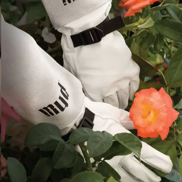 Gauntlet Work Gloves, Goatskin Leather White | 17020