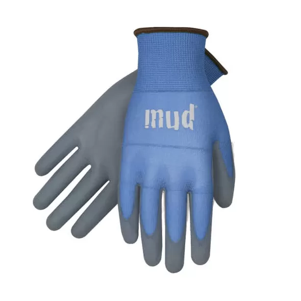 Tough Mud Work Gloves, Medium Smooth Polyurethane Coated Palm Blueberry | 028B/M BLUEBERRY MED