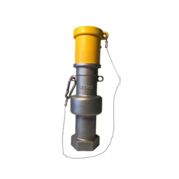 Leemco Bottom Inlet Yellow Locking Cap Quick Couple Valve 1" FPT | L2QCV-FPT-Y