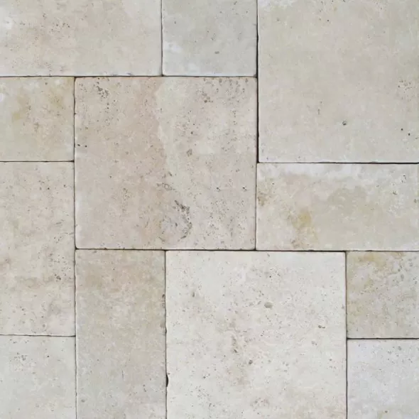 TUSCANY BEIGE TRAVERTINE - PAVER TUMBLED 60 EA/PALLET 2.67SQFT/EA MSI