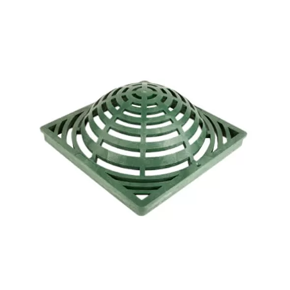 12" Square Domed Drain Atrium Grate, Green | G12SAG
