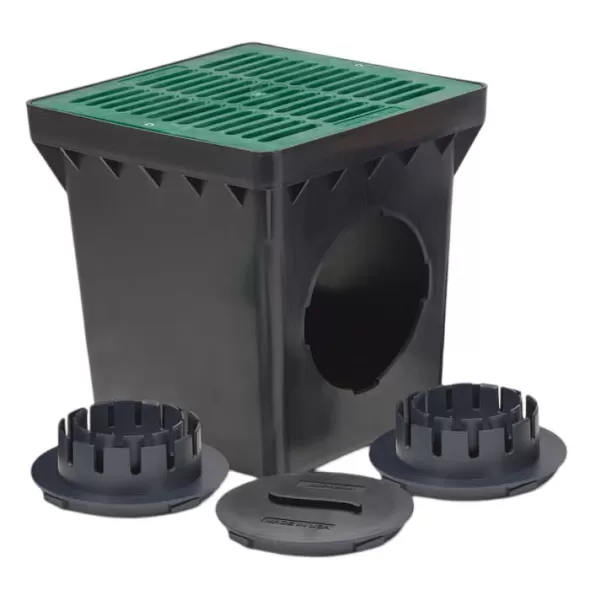 9" Square Basin Kit W/Green Grate Offset Green Grate Offset Adapter And Basin Plug | K9OG | K9OG