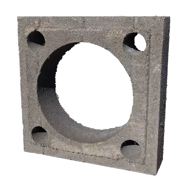 Solid Chimney Block, 22" x 22" x 6" For Masonry Fireplaces