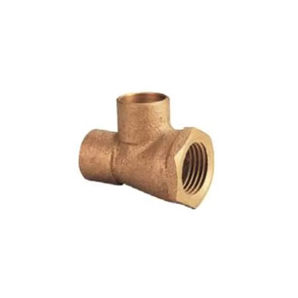 Inline Heel Reducing Tee, 3/4" x 3/4" x 1/2" C x C x F Copper | CCFT3412-NL