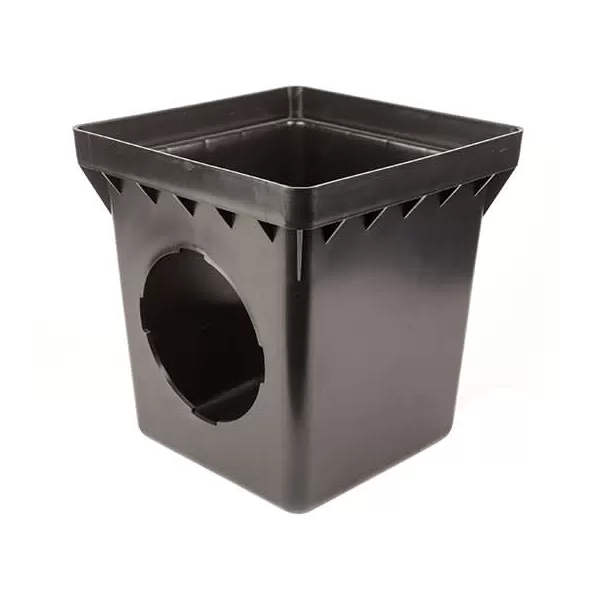 12" Square Catch Basin, 2 Outlets Black 12" | BS122_alt | BS122_alt