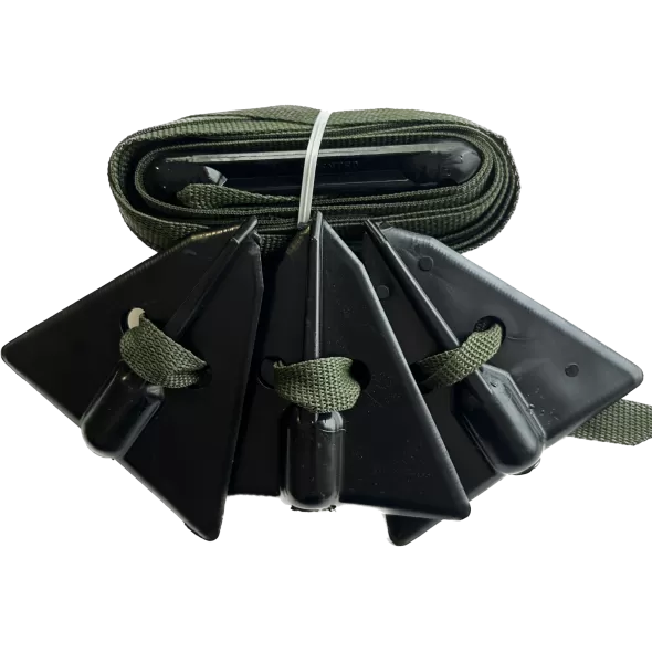 TREE FROG ABOVE GROUND ANCHOR KIT - BLK 4 CALIPER, RECYCLED PLASTIC ANCHORS, BLACK 4" | PRO40B