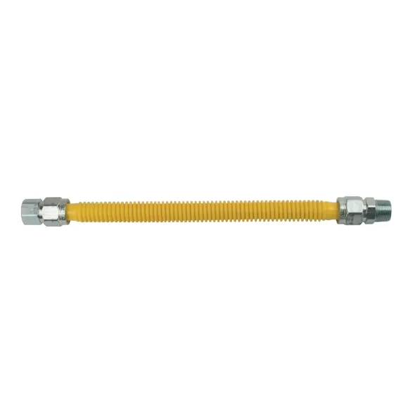 Gas Connector, (ID) 3/4" x (OD) 7/8" x 24" Stainless Steel Yellow Coated, Flex | CSSB21-24