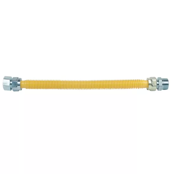 Gas Connector, (ID) 1/2" x (OD) 5/8" x 36" Stainless Steel Yellow Coated, Flex | CSSC21-36