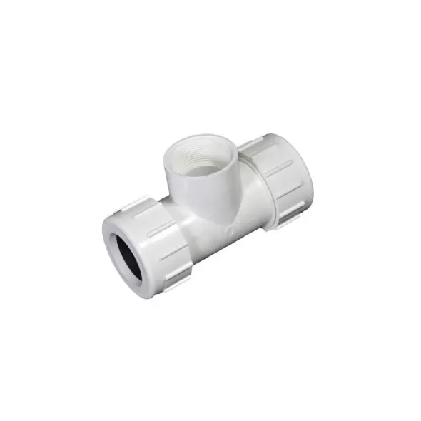 Sch 40 PVC Compression Tee 3/4" Compression x FPT Flo Control | CPT-0750-T