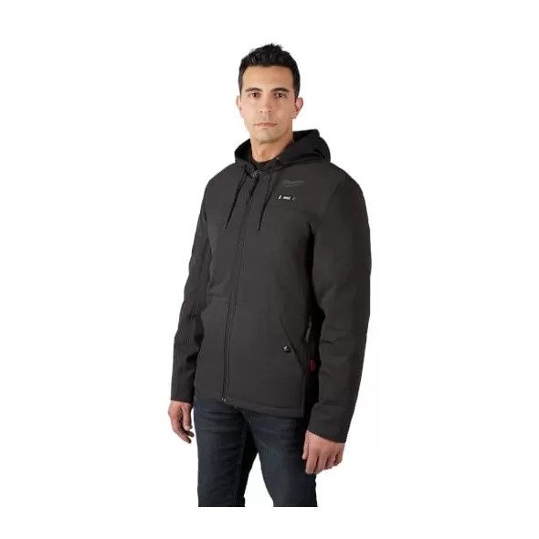 M12 Heated Axis Hooded Jacket, X-Large Black Polyester | 205B-21XL