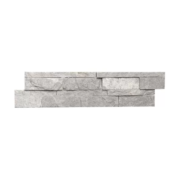 STACKED STONE FLATS WHITE QUARTZITE WHITE QUARTZITE SPLIT FACE FLATS - 6 EA (6 SF) PER BUNDLE / 288 EA (SF) PER PALLET 6" X 24"