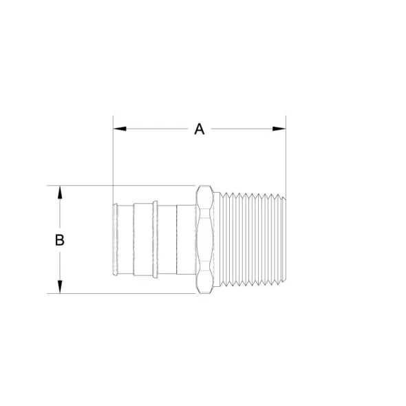 REHAU F1960 LF BRASS ADAPTER MPT REHAU PEX FITTING 1-1/4" | 499816-001