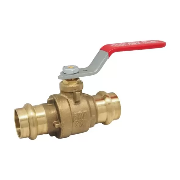 Red-White 2-Piece Ball Valve Brass 3/4" Dual EzPress Ends | 5020AB34
