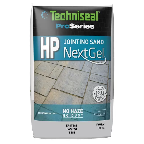 Techniseal HP Nextgel High Performance Polymeric Sand, 50 lbs. / bag, 56 bags / pallet, Ivory