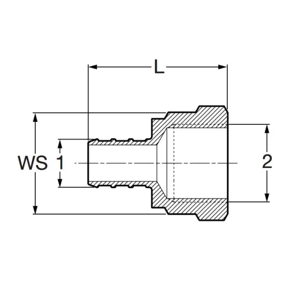 Adapter 1" Brass, PureFlow Crimp Female | 72203Blf