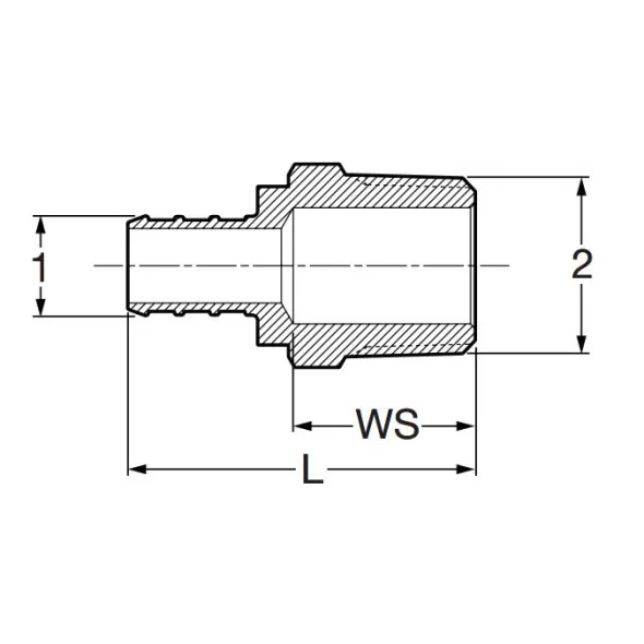 Adapter 1" x 3/4" Brass, PureFlow Crimp X MPT | 460-762Nl