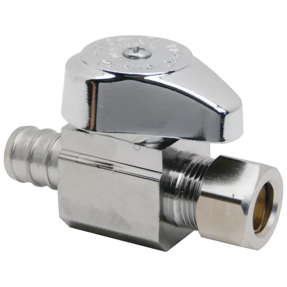 1-Piece Straight Stop Brass 1/2" x 3/8" PEX Barb x Compression | G2BRPX14X C