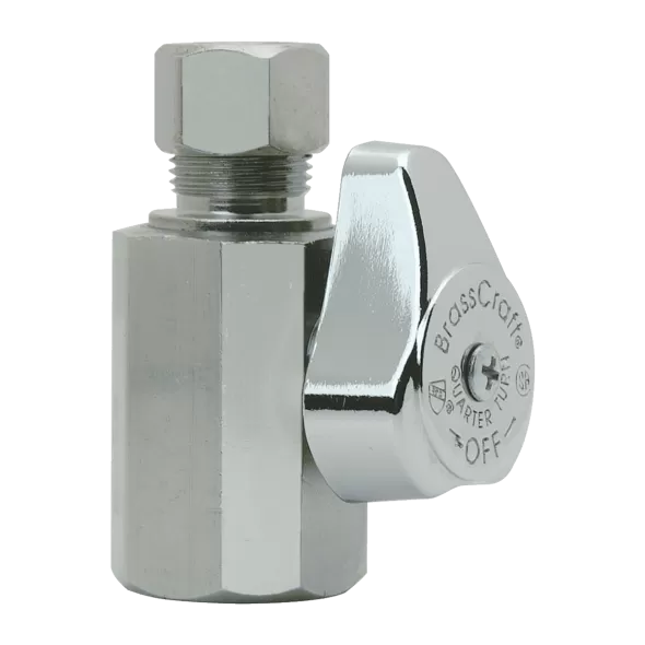 1-Piece Straight Stop Brass 1/2" x 3/8" FIP x Compression | G2R12X C