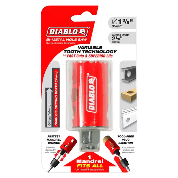 Diablo High-Performance Hole Saw Deliver, 1-3/8" Bi-Metal | DHS1375