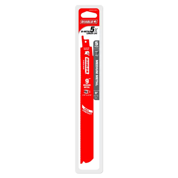 Diablo Reciprocating Saw Blade, 9" Bi-Metal | DS0914BF5