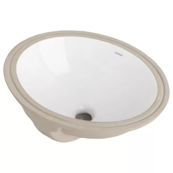Luxoval Oval Undercounter Bathroom Sink, Vitreous China | G0013743