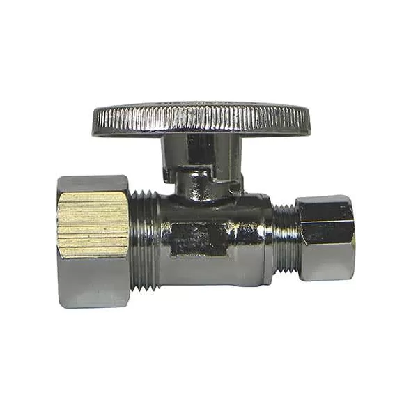 Straight Stop Valve 5/8" x 3/8" Lead Free Brass, Quarter Turn Compression x Compression 72080C | 5421-231