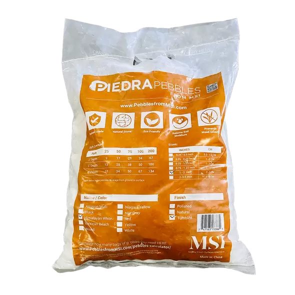 Himalaya Tumbled Pebbles, 3-5 cm ; 1" - 2", 40 lbs/bag, 55 bags/pallet, White