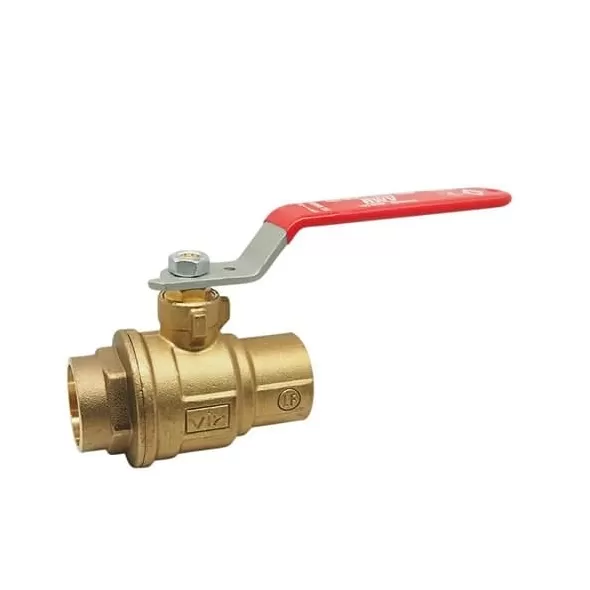 Red-White 2-Piece Ball Valve Brass 1" Solder x Solder | 5049AB1
