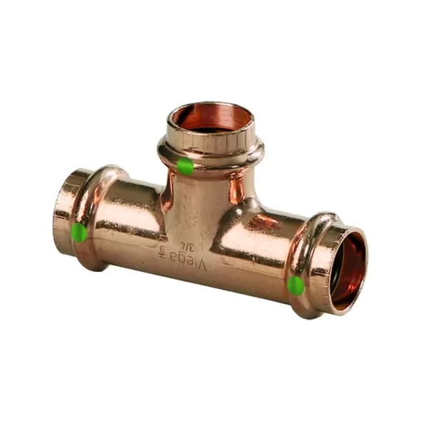 Tee, 1/2" x 1/2" x 1/2" Press x Press x Press Copper ProPress | 77377