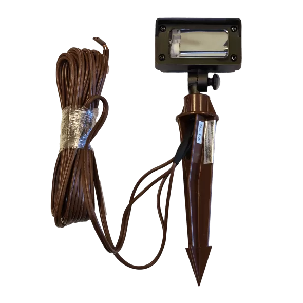 Alliance Bipin Lamp Base, Cast Brass 200 Lumen LED Lamp (Lbipin-Led-200Lm) Double Wier LED (18" & 25') Stake, Black | FL50-BLK-LED