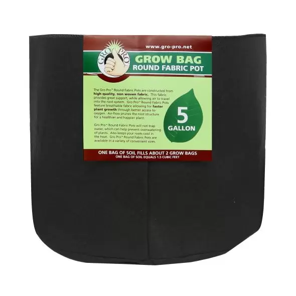 Gro Pro Premium Round Fabric Pot 5 Gallon (110/Cs)