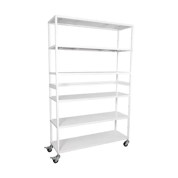 Vertical Grow Shelf System, 6 Shelves, w/Casters