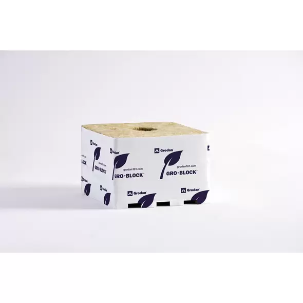 Grodan Gro-Block Improved Jumbo, 6" x 6" x 4" w/Hole, (qty 704 blocks loose on pallet)