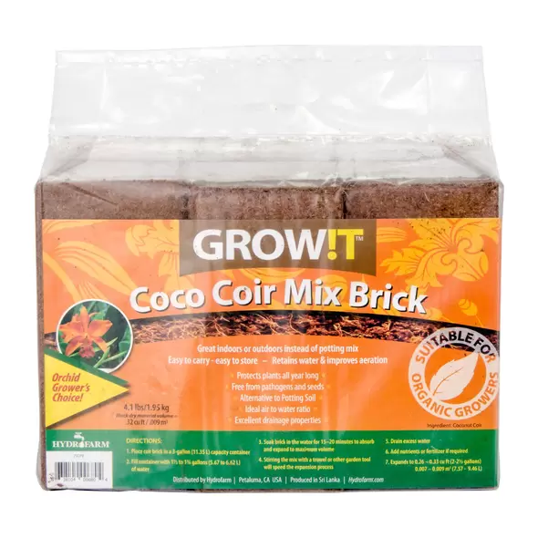 GROW!T Coco Coir Mix Brick, pack of 3