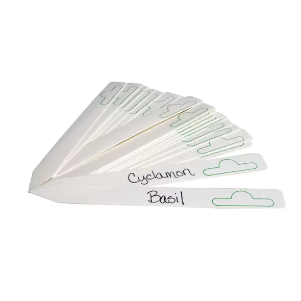 Hydrofarm Plastic Plant Marker, White, 6" x 5/8", pack of 50
