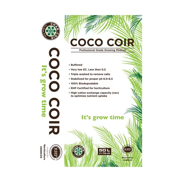 Char Coir 100% RHP Certified Coco Coir, 50 L