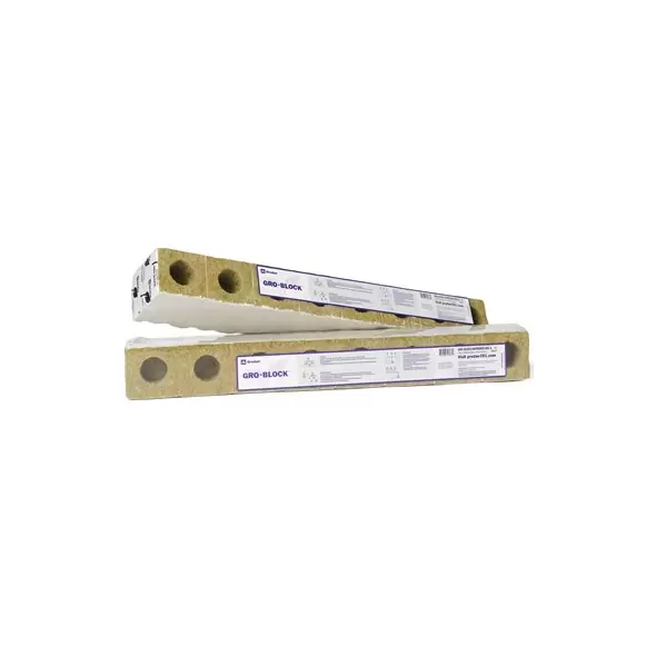 Grodan Gro-Block Improved GR5.6 - Large 3" (3x3x4) w/Hole - Shrinkwrap/Strip - Carton (256/ Carton)