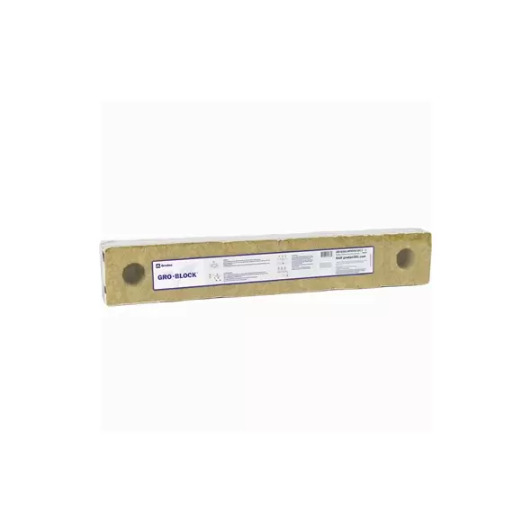 Grodan Gro-Block Improved GR7.5 - Medium 4" (4x4x3) w/Hole - Shrinkwrap/Strip - Carton (192/ Carton)