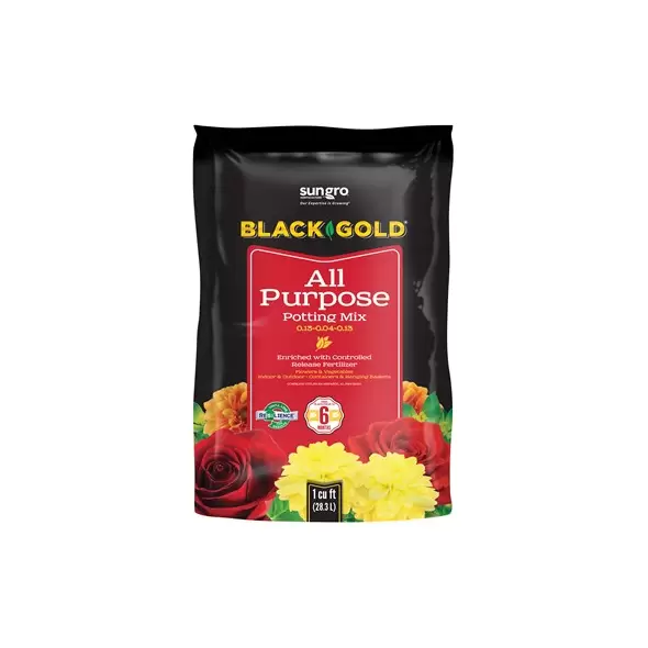 Black Gold All Purpose Potting Soil w/CRF 1 cf (70/PL)