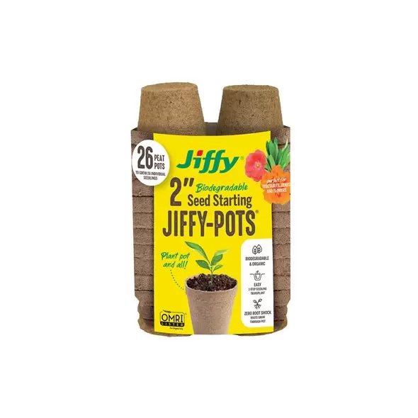 Jiffy 26pk 2" Round Peat Pots Bonus Pack