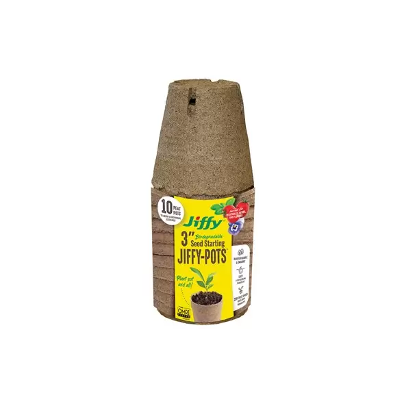Jiffy 10pk 3" Round Peat Pots Retail Pack