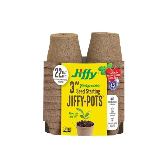 Jiffy 22pk 3" Round Peat Pots Bonus Pack