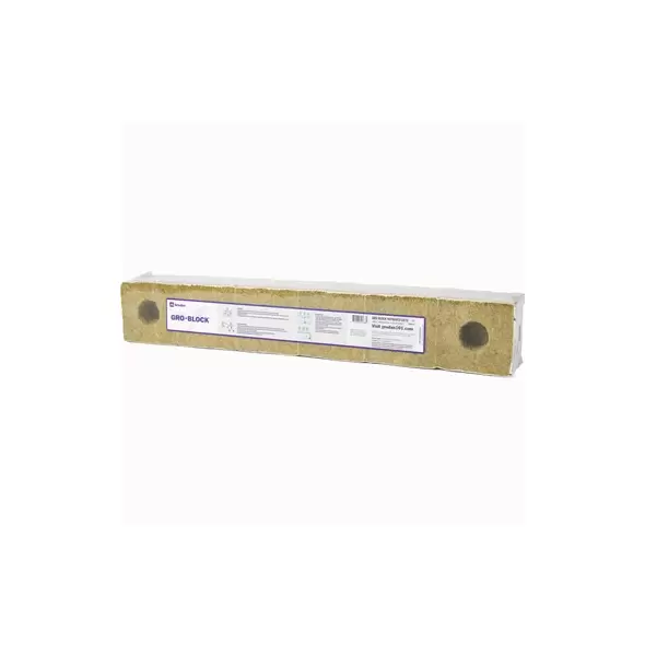 Grodan Gro-Block Improved GR10 - Large 4" (4x4x4) w/Hole - Shrinkwrap/Strip - Carton (144/ Carton)