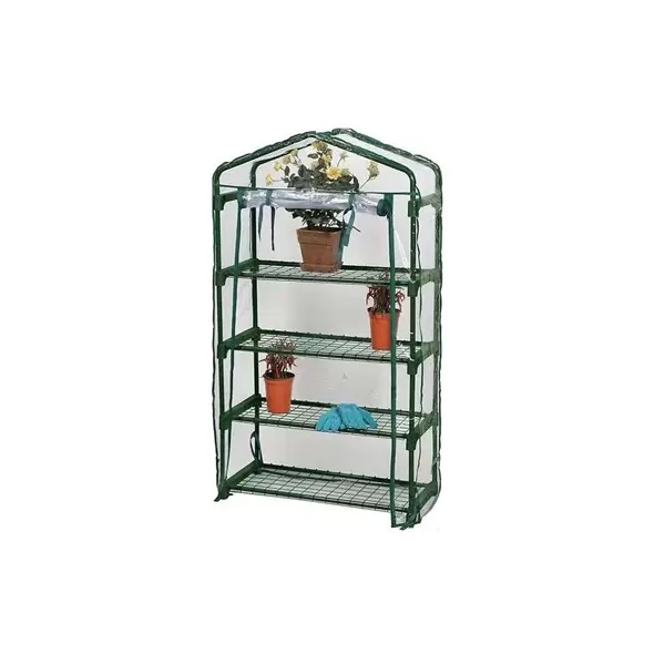 Gardener Select 4 Ventilated Shelf Small Greenhouse with Heavy Duty Transport Cover
