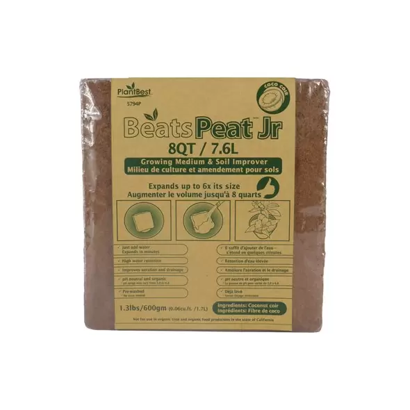 PlantBest 8 Qt/8.8 L Compressed Coconut Coir Growing Mix