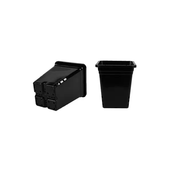 SunPack 9"x9" Square Pot, Black 10" Tall