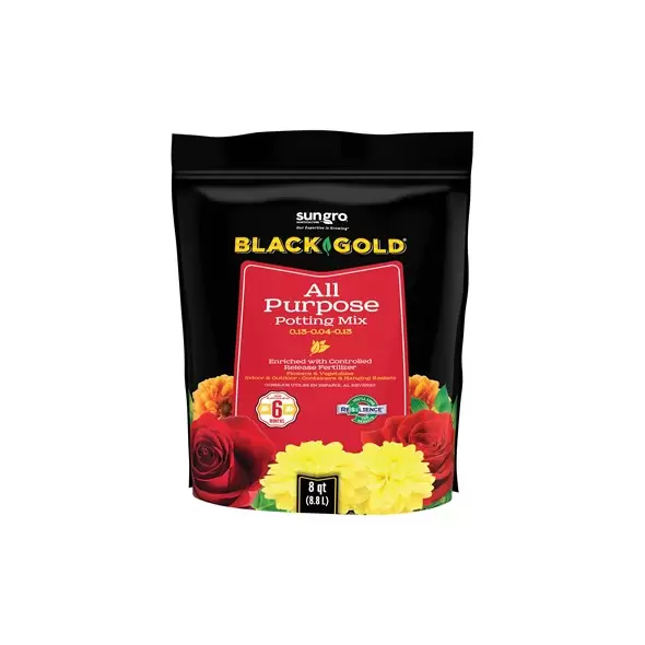 Black Gold All Purpose Potting Soil w/CRF 8qt (240/PL)