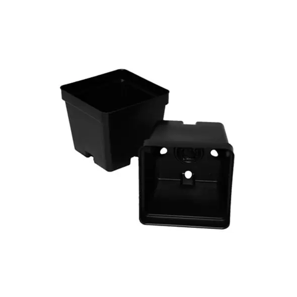 T. O. Plastics 04.00 Sq Pot Square Vacuum Traditional 400 Black 500 Per Case 30Cs/Pl 700070C