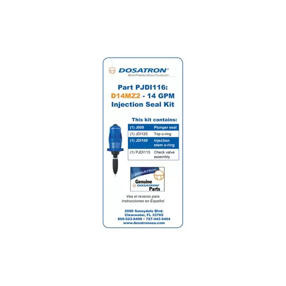 DOSATRON PJDI116VF SEAL KIT FOR D14MZ2 14GPM