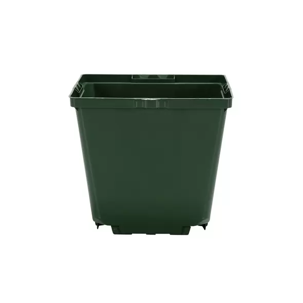 DLN 04.50 SQUARE QUICK LOCK POT WITH WAVE LOCK TAG SLOT GREEN, 660 PER CASE, 40 CASES PER PALLET, 4.25in OD x 3.835in H, 1.6 Pint, .752 Liter